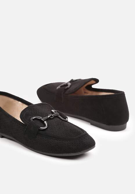 Mocasini Negri Plat Chrisstelle cu Cataramă 6
