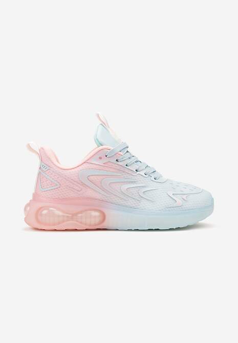 Niebiesko-Różowe Buty Sportowe Sneakersy na Płaskiej Podeszwie ze Sznurowaniem Risannie 4