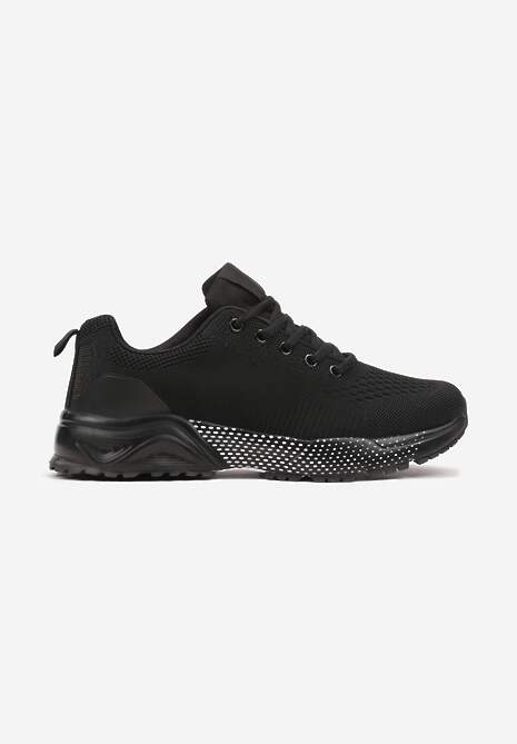 Sneakerși Negrie cu Șireturi și Talpă Înaltă Vikkina 4