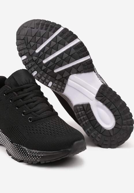 Sneakerși Negrie cu Șireturi și Talpă Înaltă Vikkina 6
