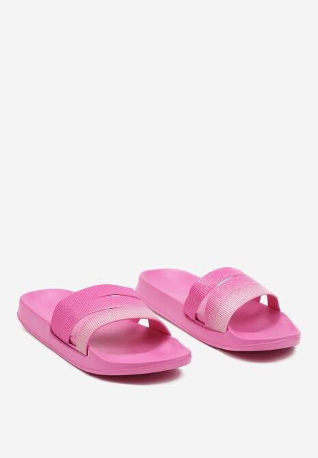 Papuci roz platforma spuma fuchsia cu sclipici Drissana 5