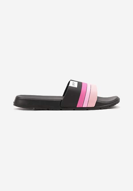 Clapete Negre-Roz din Spumă pe Talpă Groasă Munetta 4