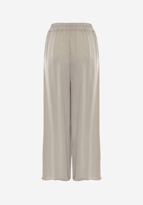 Bej Pantaloni Largi din Vascoză cu Talie Înaltă Rissalene 7