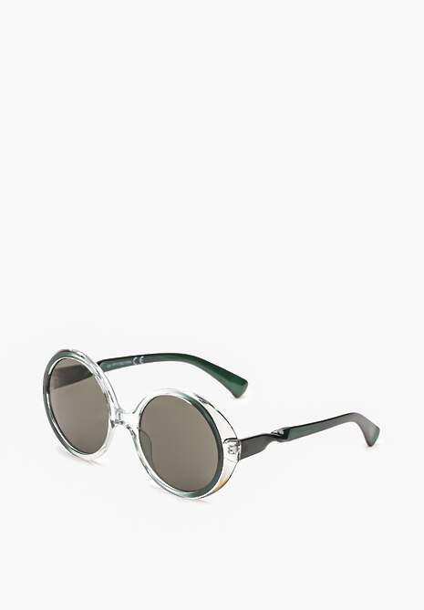 Zielone Okulary Przeciwsłoneczne o Okrągłym Kształcie z Filtrem UV Varnalea