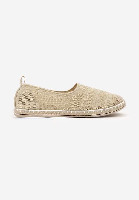 Jasnobeżowe Espadryle na Płaskiej Podeszwie w Stylu Boho Dimzela 4