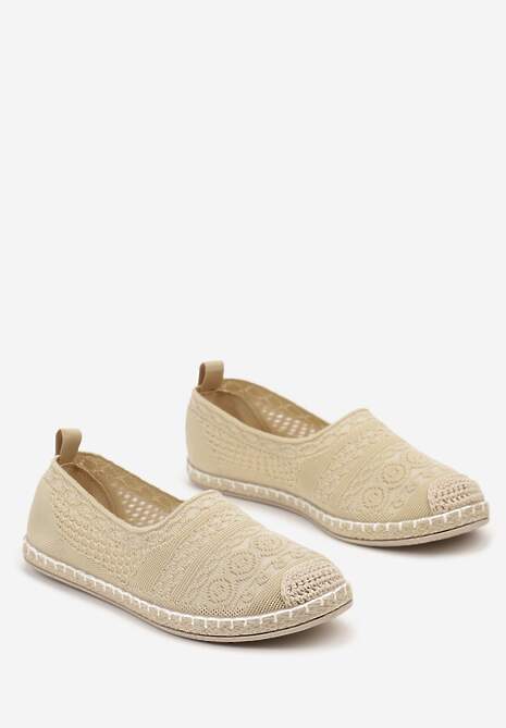 Jasnobeżowe Espadryle na Płaskiej Podeszwie w Stylu Boho Dimzela 5