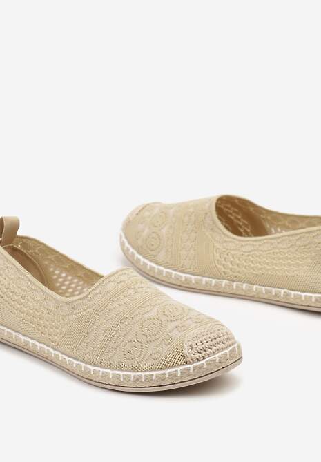 Espadrile Bej Deschis pe Talpă Plată în Stil Boho Dimzela 6