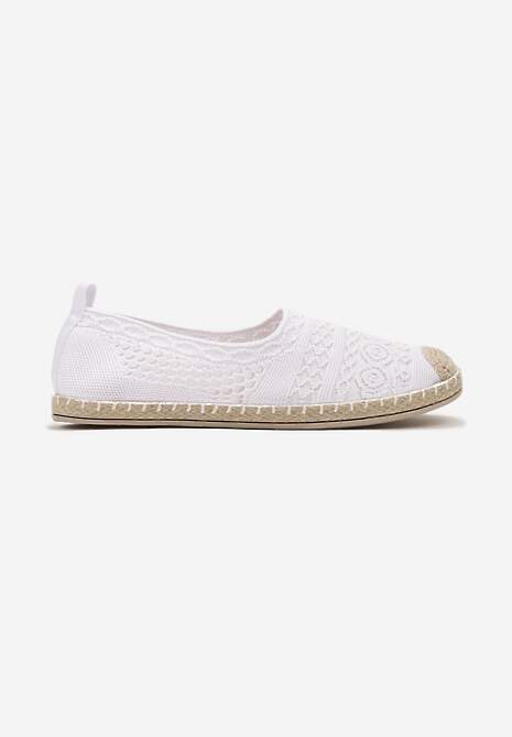 Espadrile Albe cu Talpă Plată în Stil Boho Dimzela 4