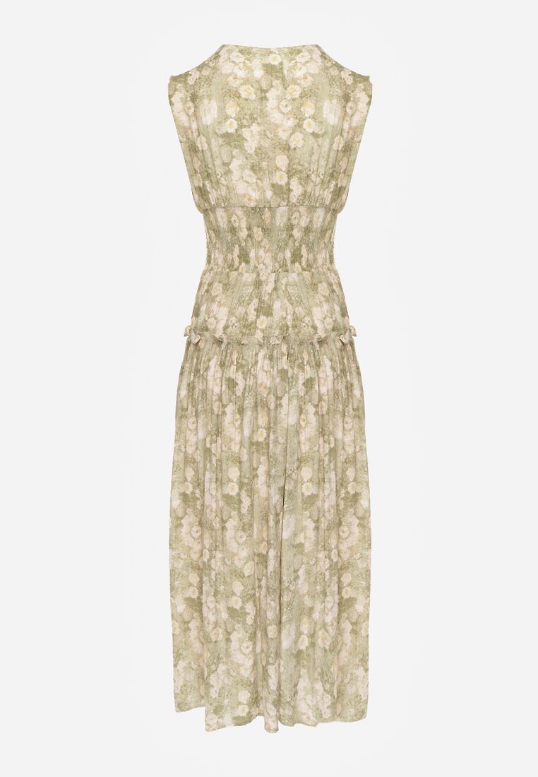 Rochie Verde cu Bretele Groase cu Decolteu în V și Elastic în Talie Iletta 7