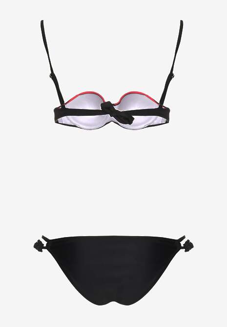 Bikini Roșu din 2 Piese Sutien cu Push-Up Chilot Tanga cu Șnur Joadia 6