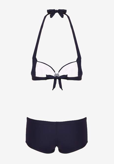 Bikini Bleumarin cu Cupe Buretate și Volane Juleviana 6