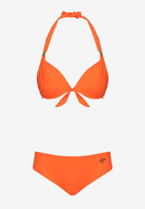 Pomarańczowe Bikini Stanik Wiązany na Szyi Klasyczne Figi Hamefia 5