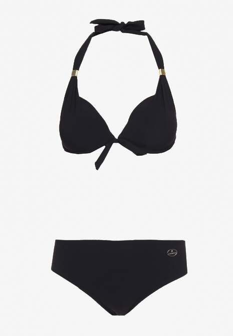 Negru Bikini Sutien Legat pe Gât Clasic Slip Hamefia 5