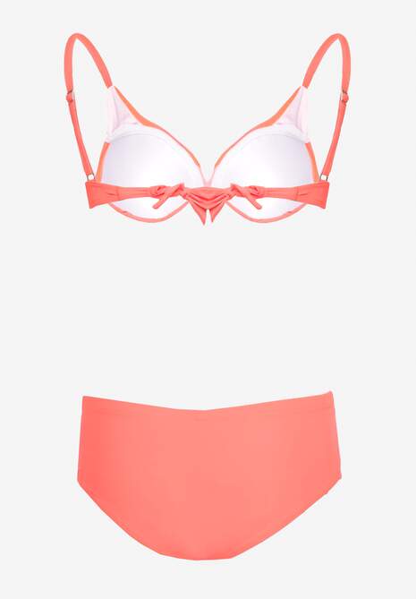 Bikini roz cu Cupe Buretate și Chilot Model Clasic Furefia 6