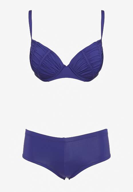 Bleumarin Bikini Sutien Cu Cupe Buretate Chiloți Tip Fig Furefia 5