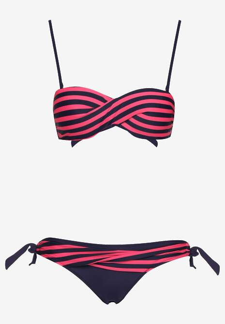 Bikini Fucsia în 2 Piese Sutien cu Push-Up Chilot Model Brazilian cu Șnur Joadia 5