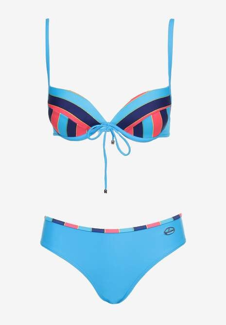 Niebieskie 2-Częściowe Bikini Stanik Wiązany z Przodu z Usztywnieniem Majtki Typu Figi Vikisette 5