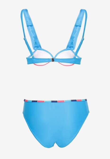 Niebieskie 2-Częściowe Bikini Stanik Wiązany z Przodu z Usztywnieniem Majtki Typu Figi Vikisette 6