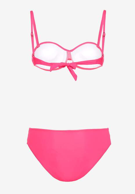 Bikini Roz cu 2 Piese Sutien cu Paiete Slip Clasic Oreviana 6