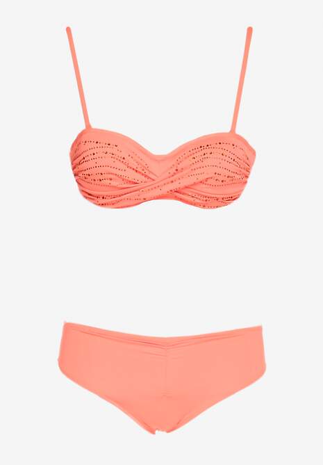 Portocaliu Costum de baie din 2 piese Sutien împodobit cu paiete Chiloți Oreviana 5