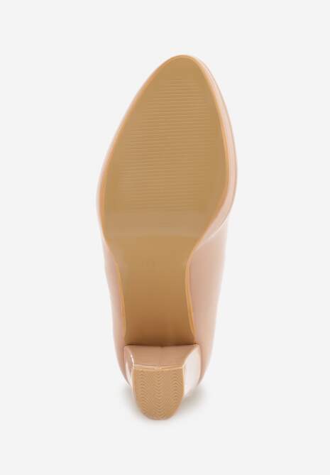 Ciemnobeżowe Czółenka Vices na Obcasie z Wkładką ze Skóry Naturalnej Ravandira 7