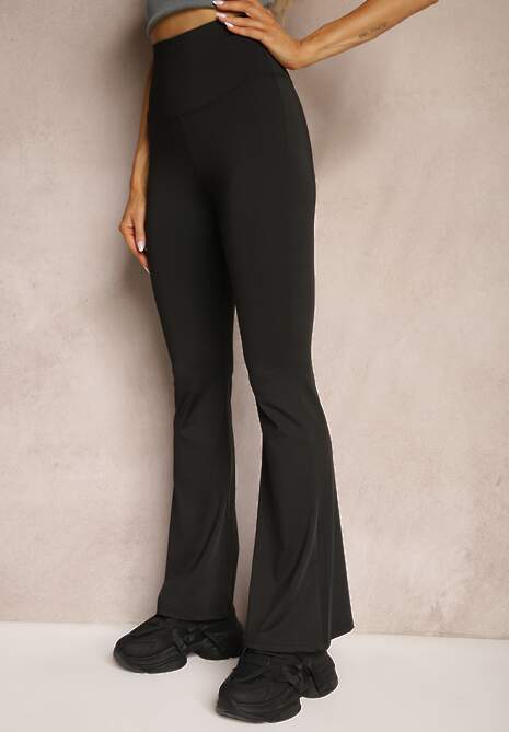 Czarne Spodnie High Waist z Elastycznego Materiału z Gumką w Talii Dorra 4
