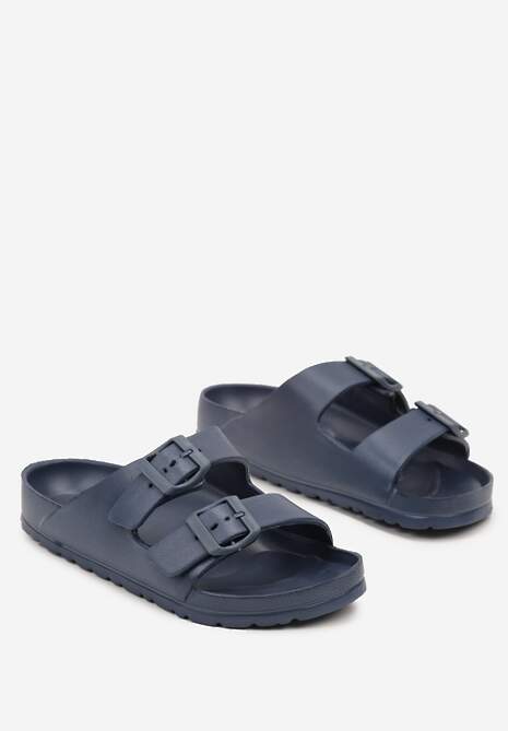 Bleumarin Șlapi Joase Spumă Catarame Decorative Neldine 5