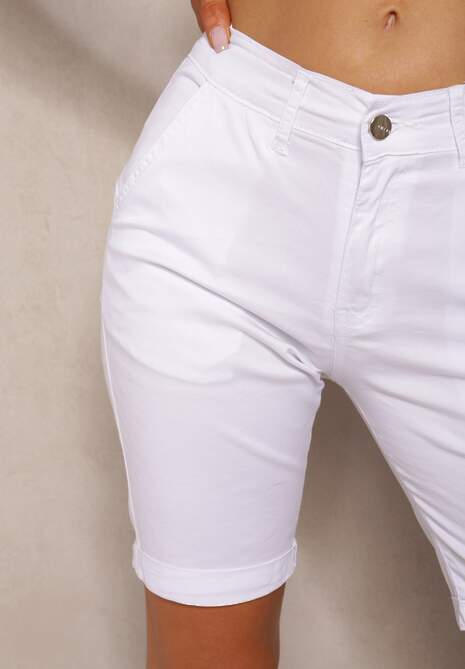 Białe Szorty High Waist z Bawełny Vimarions 5