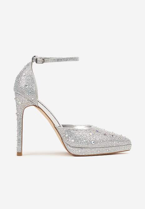 Pantofi stiletto Nelefia Argintii 4