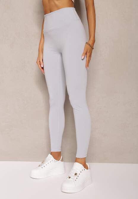 Jasnoniebieskie Sportowe Legginsy High Waist Quarefia 4