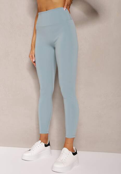 Niebieskie Sportowe Legginsy High Waist Quarefia 4