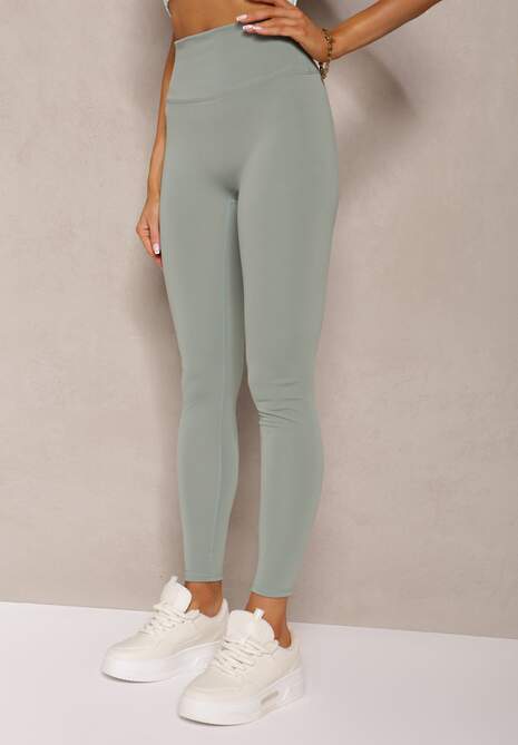 Ciemnozielone Sportowe Legginsy High Waist Quarefia 4