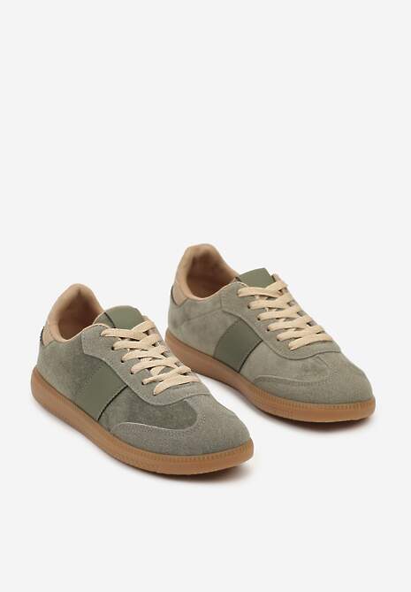 Zielone Sznurowane Buty Sportowe Sneakersy na Płaskiej Podeszwie Morali 5