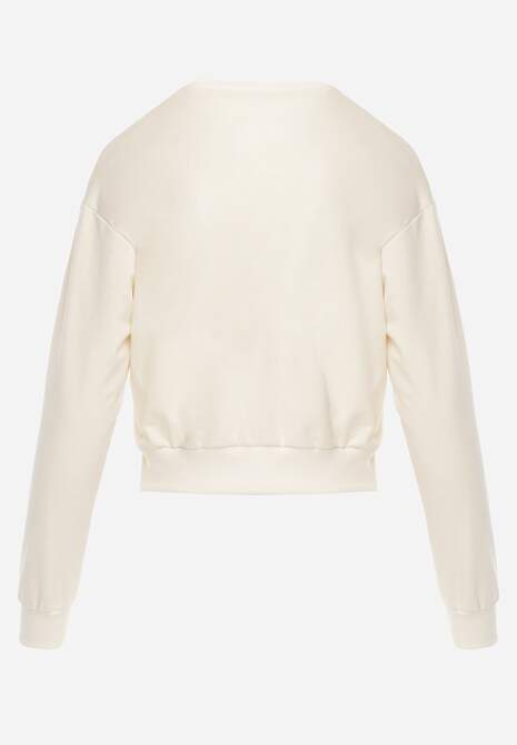 Jasnobeżowa Bluza z Bawełną ze Ściągaczami przy Rękawach i w Pasie Alberia 7
