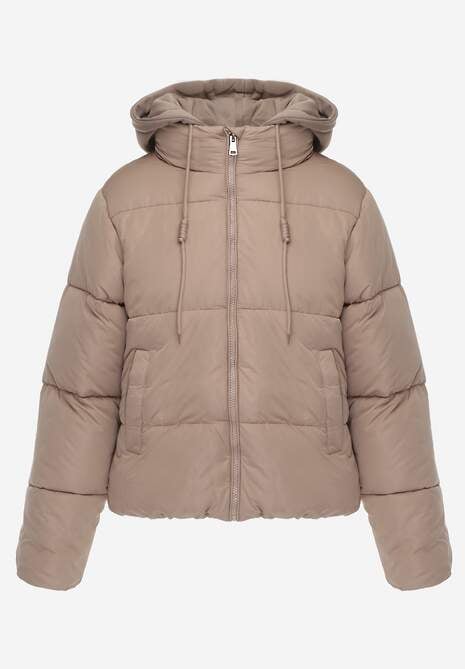 Jasnobeżowa Kurtka Pikowana Wykończona Kapturem Aviatoria 6