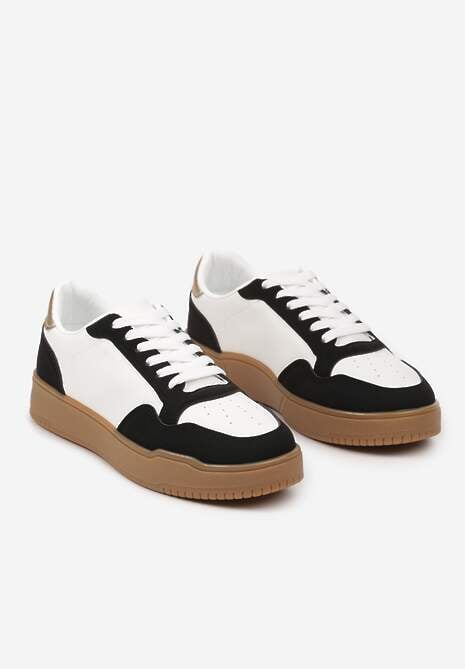Czarne Casualowe Sneakersy na Płaskiej Podeszwie z Perforacją Theneria 5