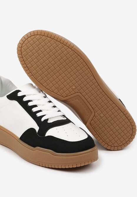 Czarne Casualowe Sneakersy na Płaskiej Podeszwie z Perforacją Theneria 6