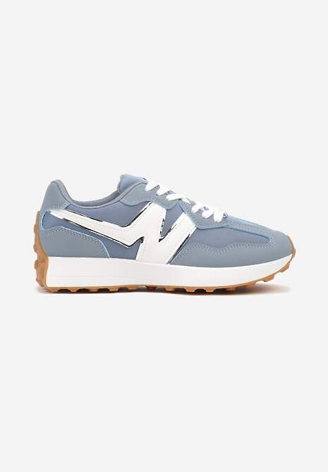 Jasnoniebieskie Sneakersy z Ozdobną Naszywką i Wypukłym Bieżnikiem Irittas 4