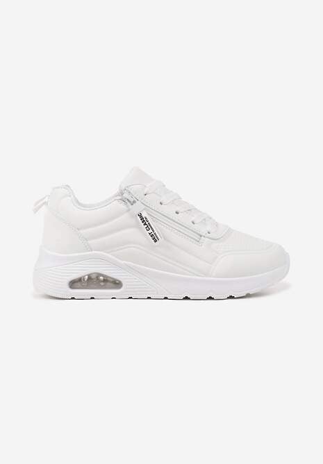 Białe Sneakersy na Platformie z Przezroczystą Wstawką i Suwakiem z Napisami Valentinae 4