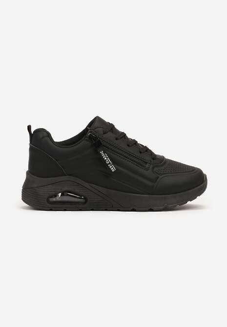 Czarne Sneakersy na Platformie z Przezroczystą Wstawką i Suwakiem z Napisami Valentinae 4