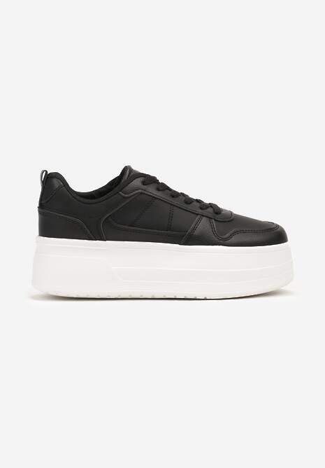 Czarne Sneakersy na Wysokiej Platformie Revanisa 4