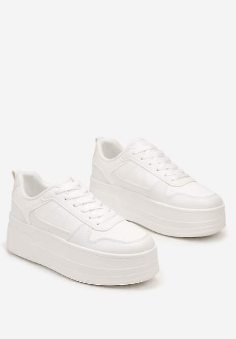Białe Sneakersy na Wysokiej Platformie Revanisa 5