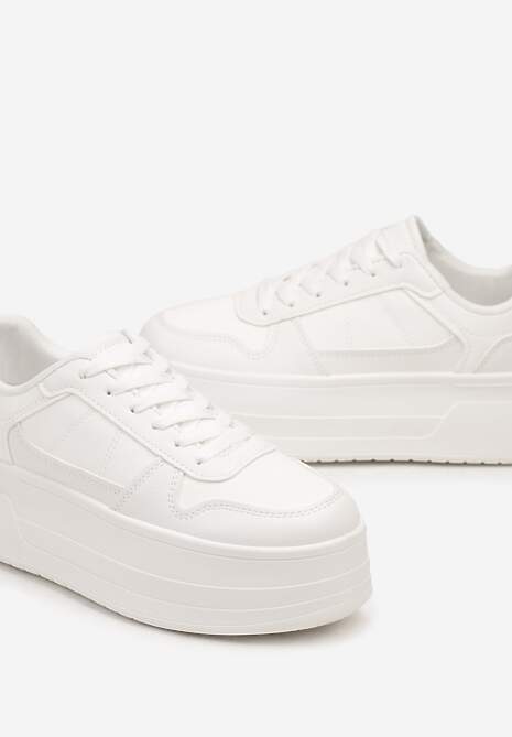 Białe Sneakersy na Wysokiej Platformie Revanisa 6