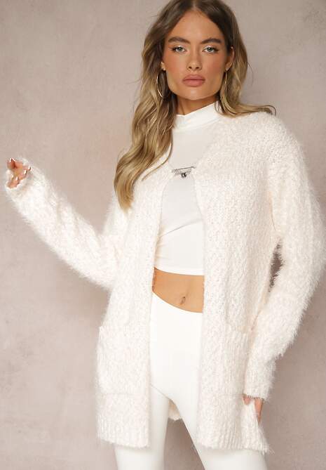 Różowy Kardigan z Dodatkiem Wełny Alpaki i Broszką Mavanna 4