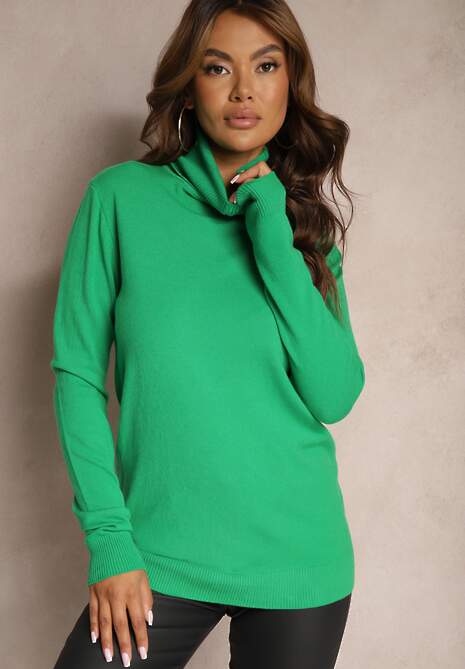 Pulover pe gât Leriona Verde 4