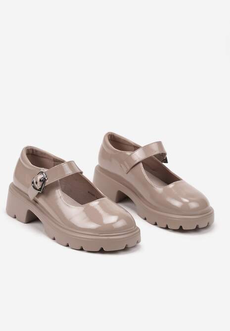 Bej pantofi Derby 5