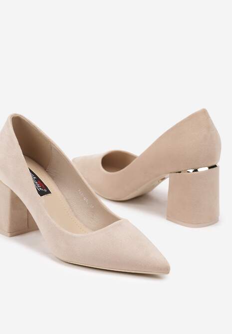 Pantofi cu toc Bej 6