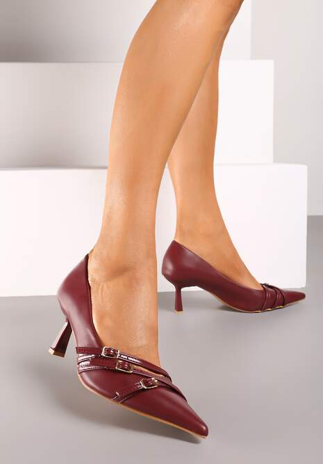 Pantofi cu toc Bordo 4