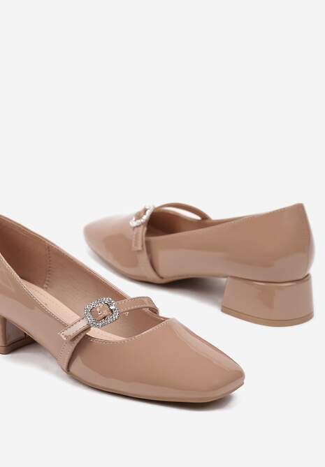 Pantofi cu toc Bej 6