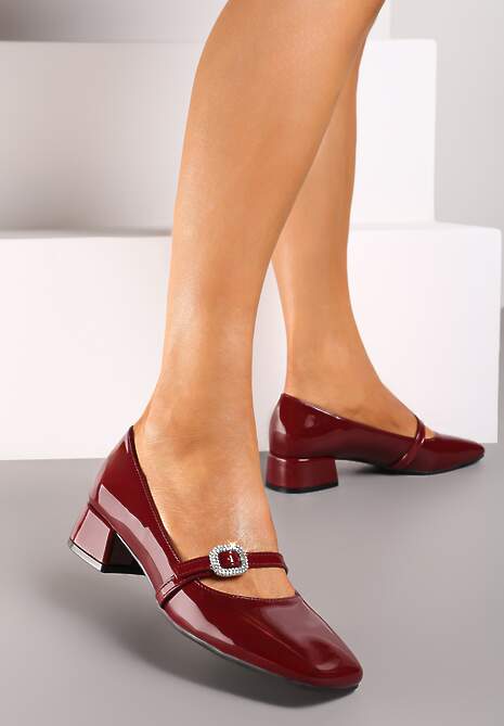 Pantofi cu toc Bordeaux